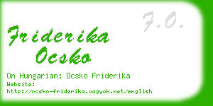 friderika ocsko business card